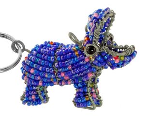 beaded hippo key chain