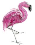 beaded flamingo, flamingo figurine