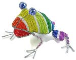 beaded frog, frog figurine