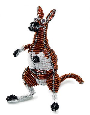 beaded kangaroo, kangaroo figurine