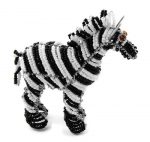beaded zebra, zebra figurine