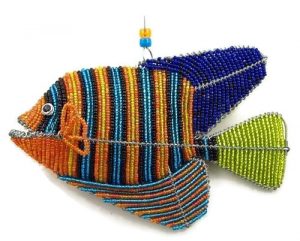 royal angelfish figurine, beaded fish