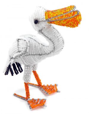 beaded pelican, pelican figurine