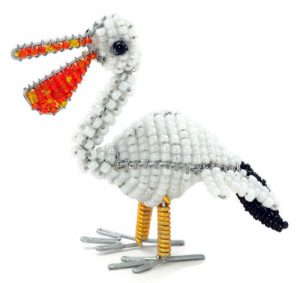 beaded pelican, pelican figurine