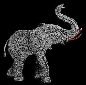 wire elephant, metal elephant