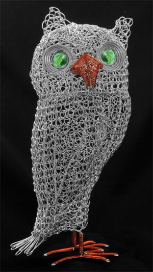 wire owl, metal owl