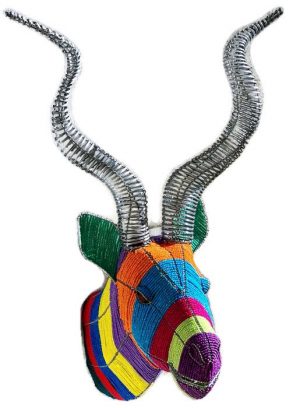 beaded kudu head