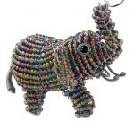 beaded elephant key chain, beaded elephant keychain, African elephant key chain, beaded elephant keyring