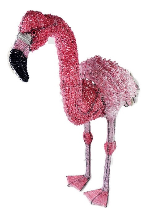 beaded flamingo