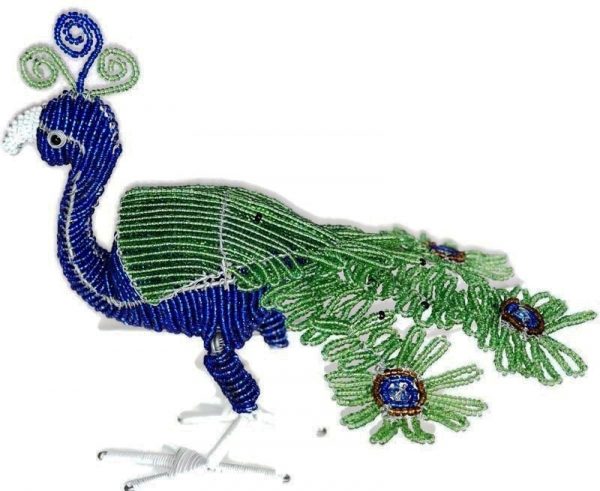 beaded peacock