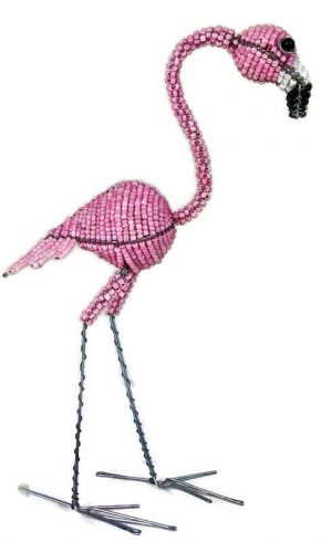 beaded flamingo