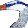 blue heron figurine, beaded blue heron