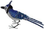 beaded blue jay, blue jay figurine