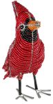 beaded cardinal figurine, cardinal figurine