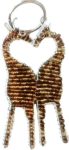 beaded giraffe key chain, giraffe heart key chain