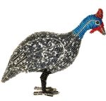 beaded guinea fowl figurine