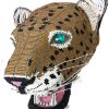 beaded leopard trophy head