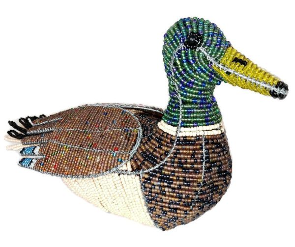 beaded mallard duck figurine