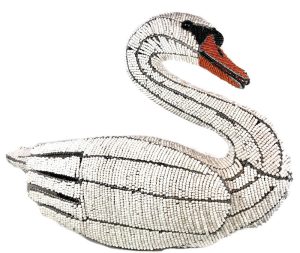 beaded swan figurine