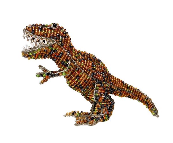 beaded T-Rex dinosaur figurine