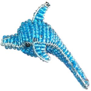 beaded dolphin key chain